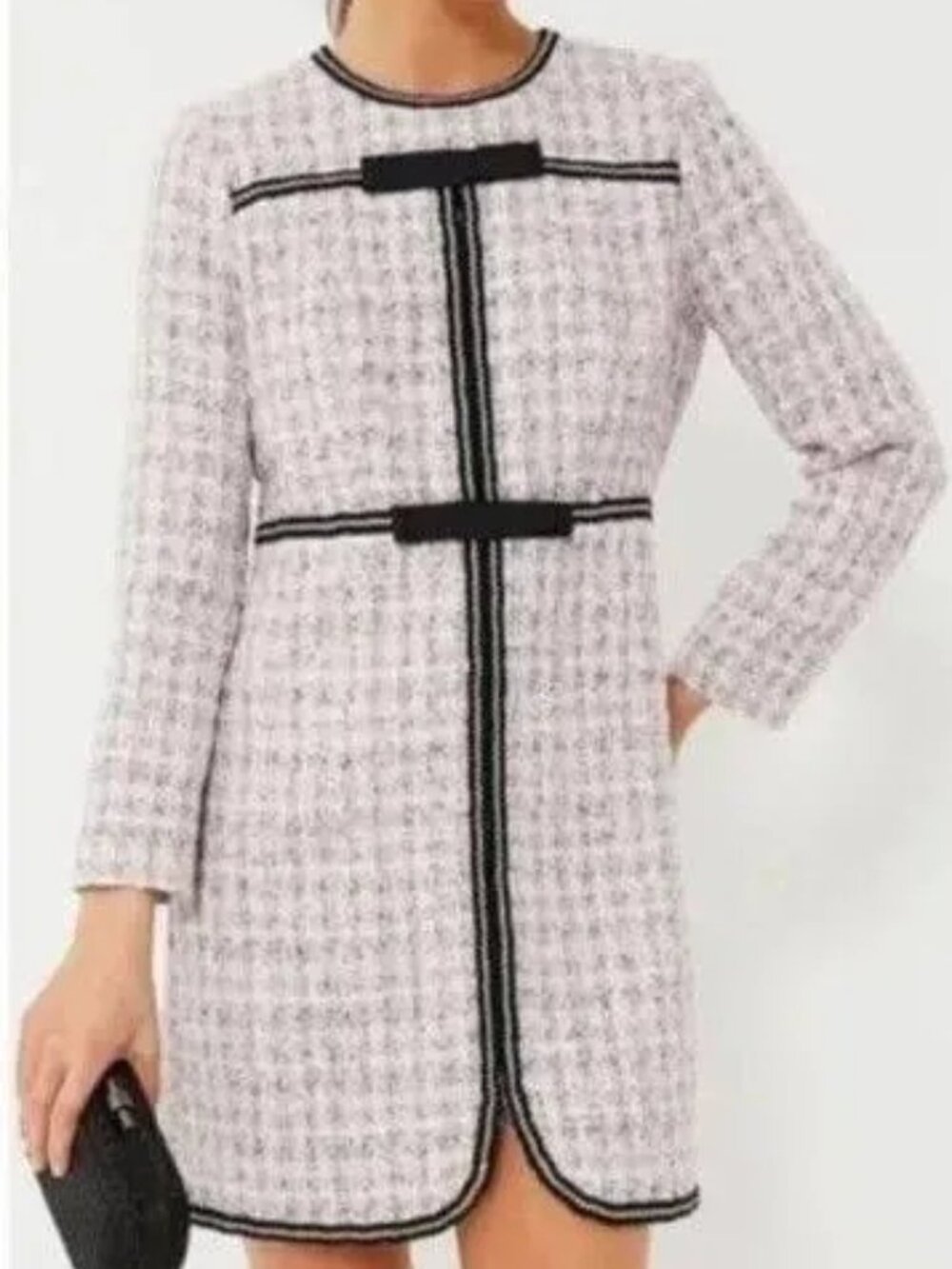 Tuckernuck Pink Bow Tweed Brigitta Dress XL